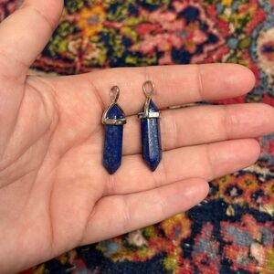 Lapis Lazuli Blue Crystal Point Pendant